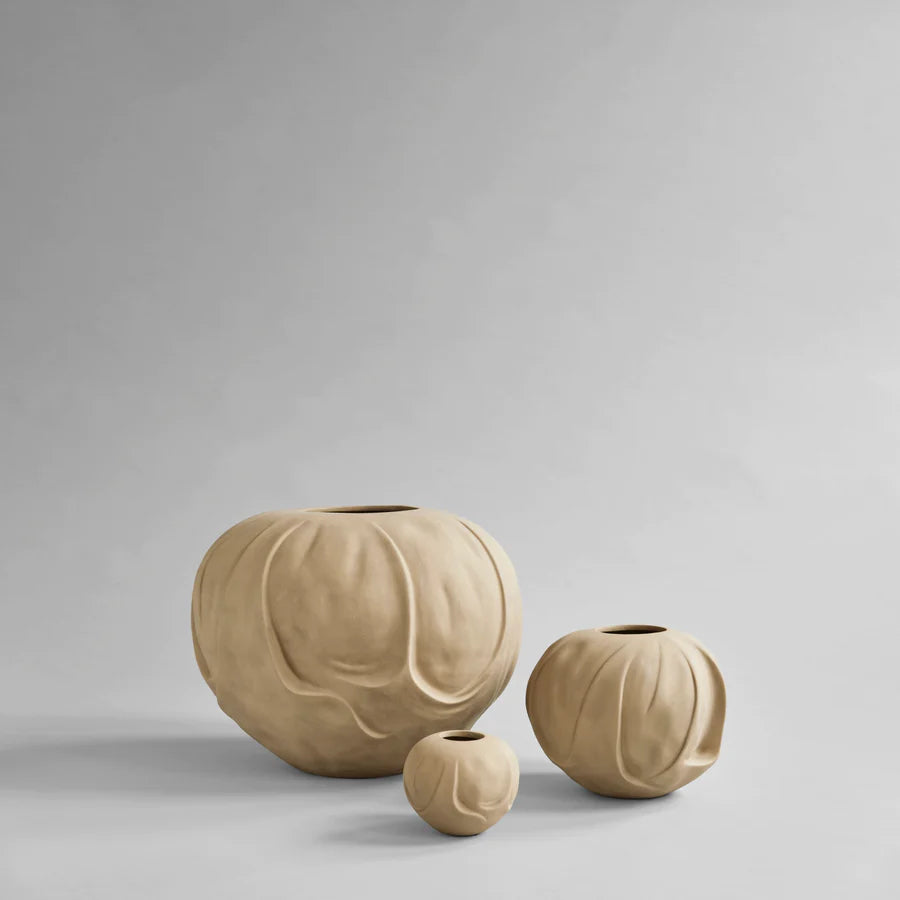 101 COPENHAGEN Βάζο Orimono Vase Medio Κεραμικό Διακοσμητικό Βάζο Μπεζ Η24x30x30cm 101 COPENHAGEN