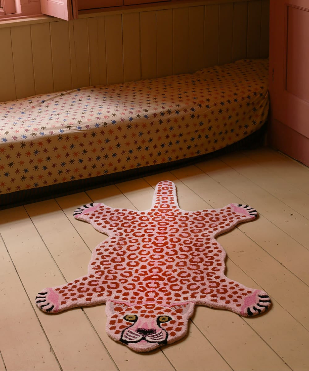 Χαλί Pinky Leopard Large - Μάλλινο Βαμβακερό Ροζ 150 x 88 x 2 cm Doing Goods
