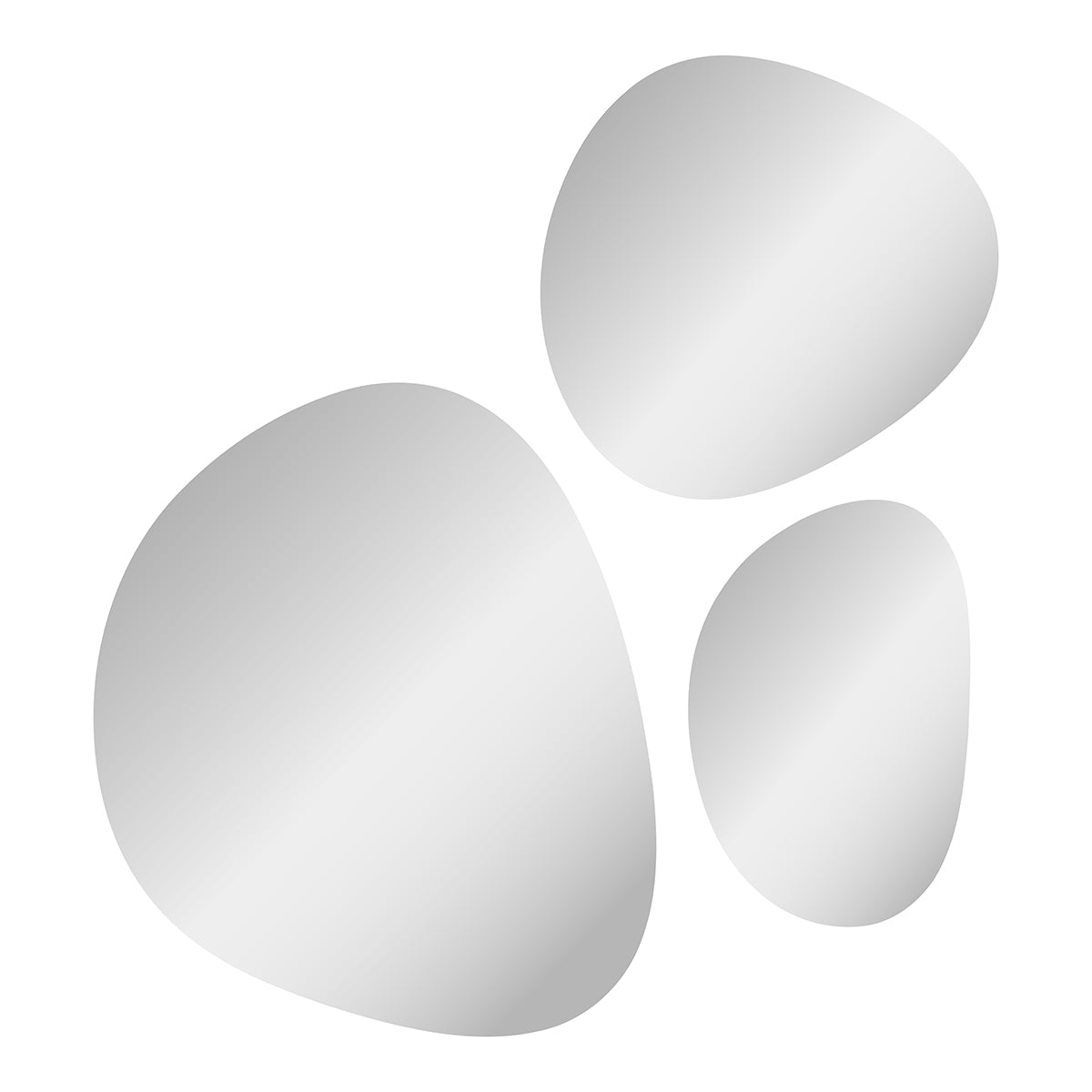 Καθρέφτης Τοίχου Silver - Διαφανής Σετ Των 3 τμχ W37.5 x H35.5 / W46 x H53.3 / W23.2 x H35 cm INCADO