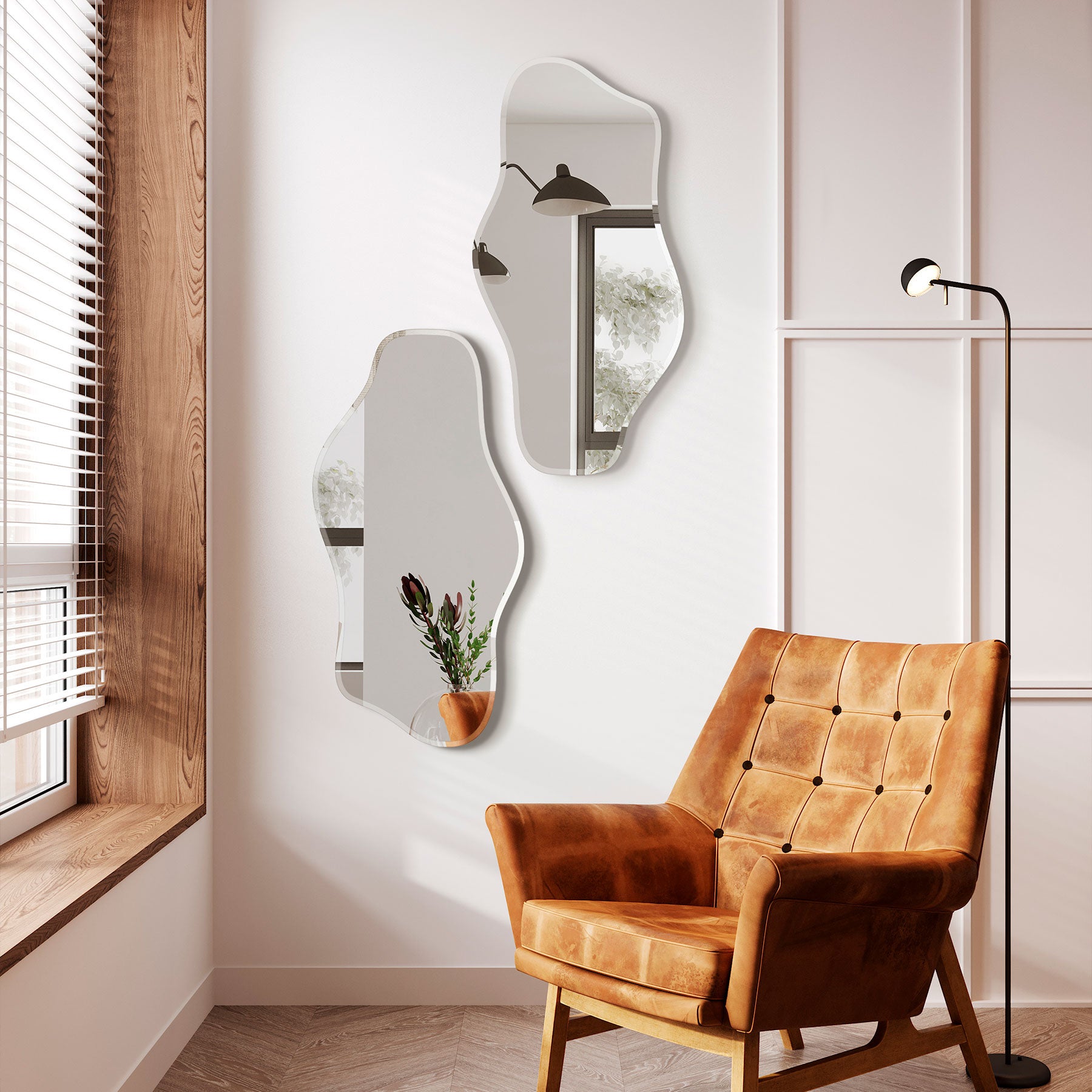 Καθρέφτης Τοίχου Wave - Διάφανος W40 x H80 cm INCADO