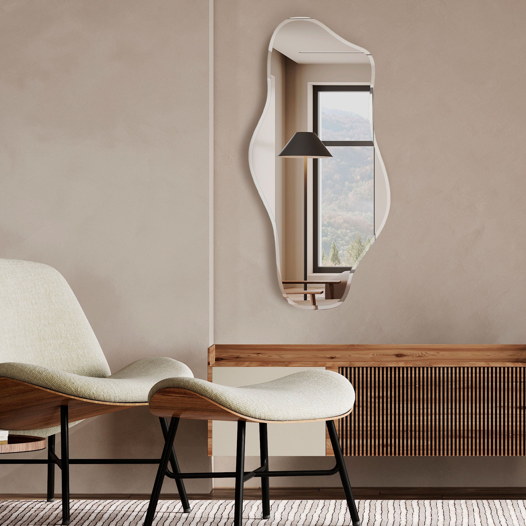 Καθρέφτης Τοίχου Wave - Διάφανος W55 x H110 cm INCADO