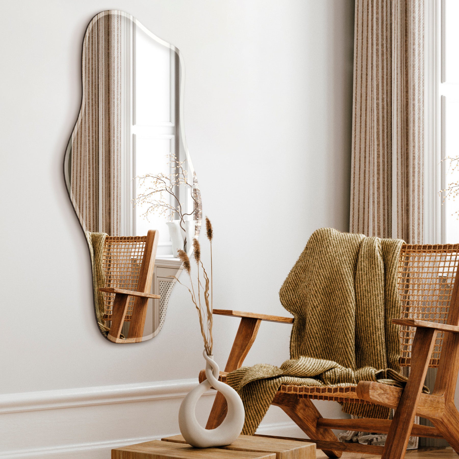 Καθρέφτης Τοίχου Wave - Διάφανος W80 x H160 cm INCADO