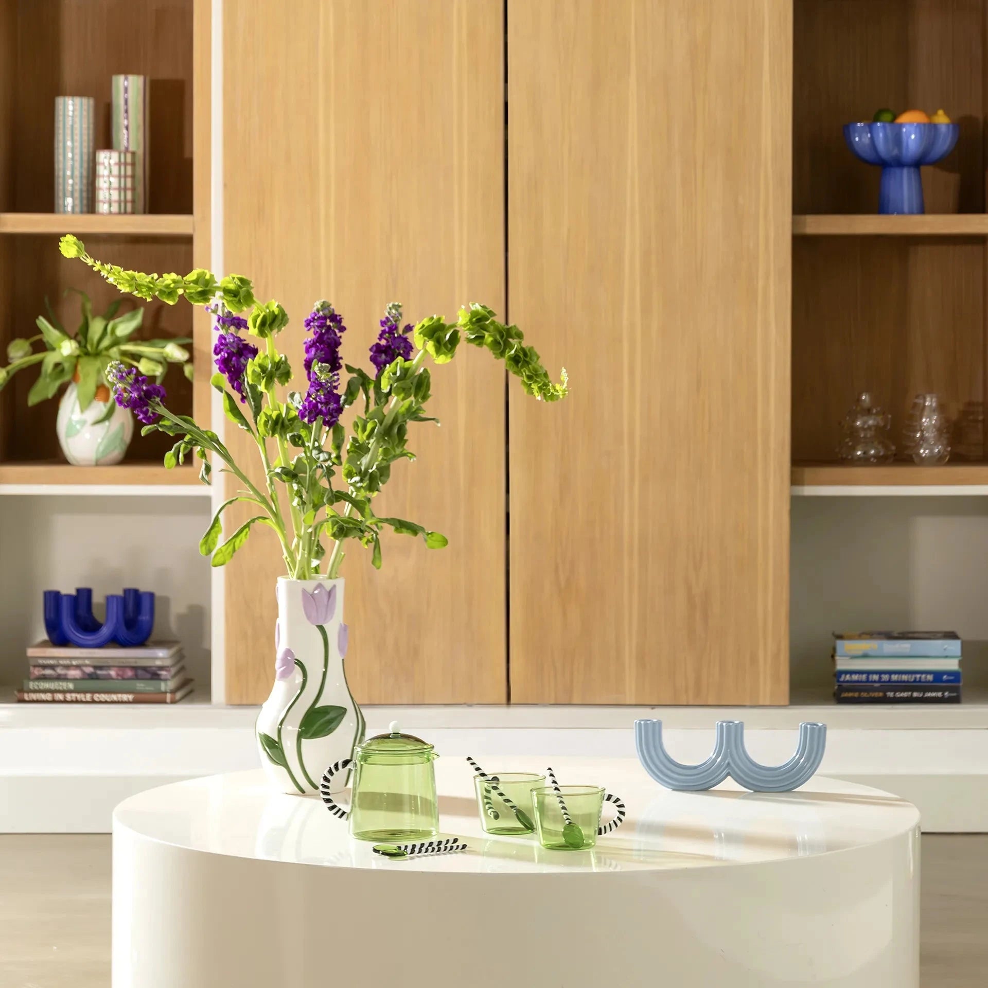 Home - &k Amsterdam Κηροπήγιο Κηροπήγιο Churros Γαλάζιο - Δολομίτης 27 x 4 x 9 cm Home - &k Amsterdam