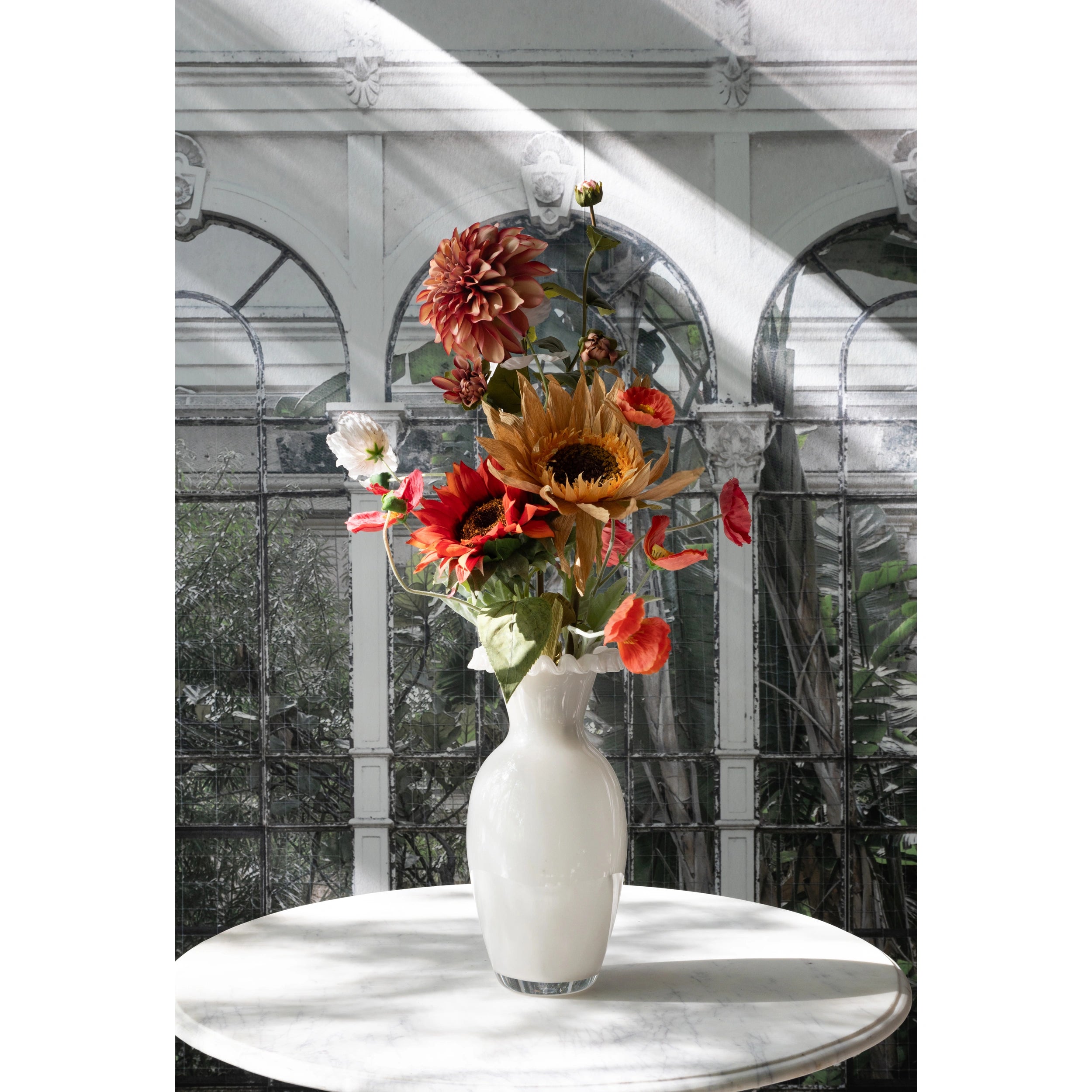 Διακοσμητικά Λουλούδια Sunflower - Χαρτί Σίδηρος Κίτρινο Πορτοκαλί Καφέ 18 x 72 cm HintsDeco