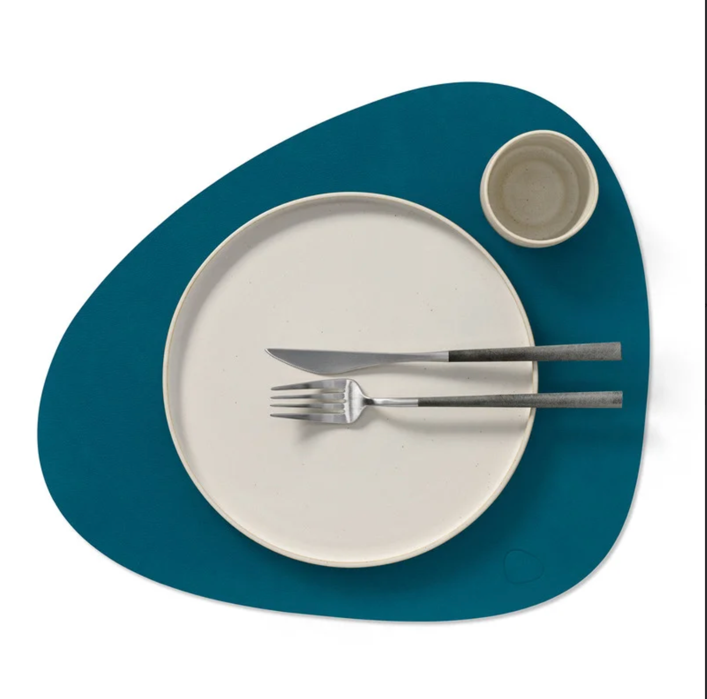 LIND DNA Σουπλά Σουπλά Dinner Mat Curve Nature Nupo / Ανακ. Δέρμα Πετρόλ 37x44 cm LIND DNA