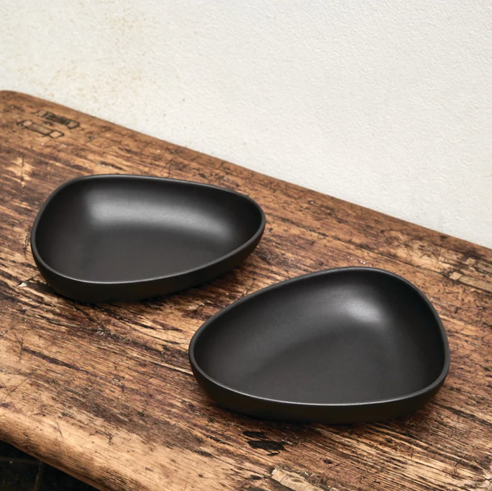 LIND DNA Πιάτο Πιάτο Βαθύ Curve Lunch Stoneware Μαύρο 22x19x1.5cm LIND DNA