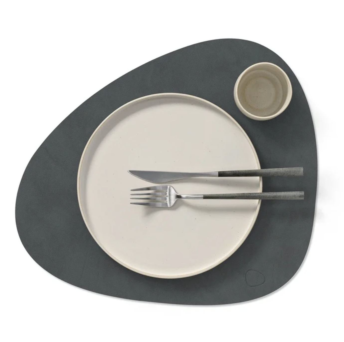 LIND DNA Σουπλά Σουπλά Dinner Mat Curve Nupo / Ανακ. Δέρμα Ανθρακί 37x44 cm LIND DNA