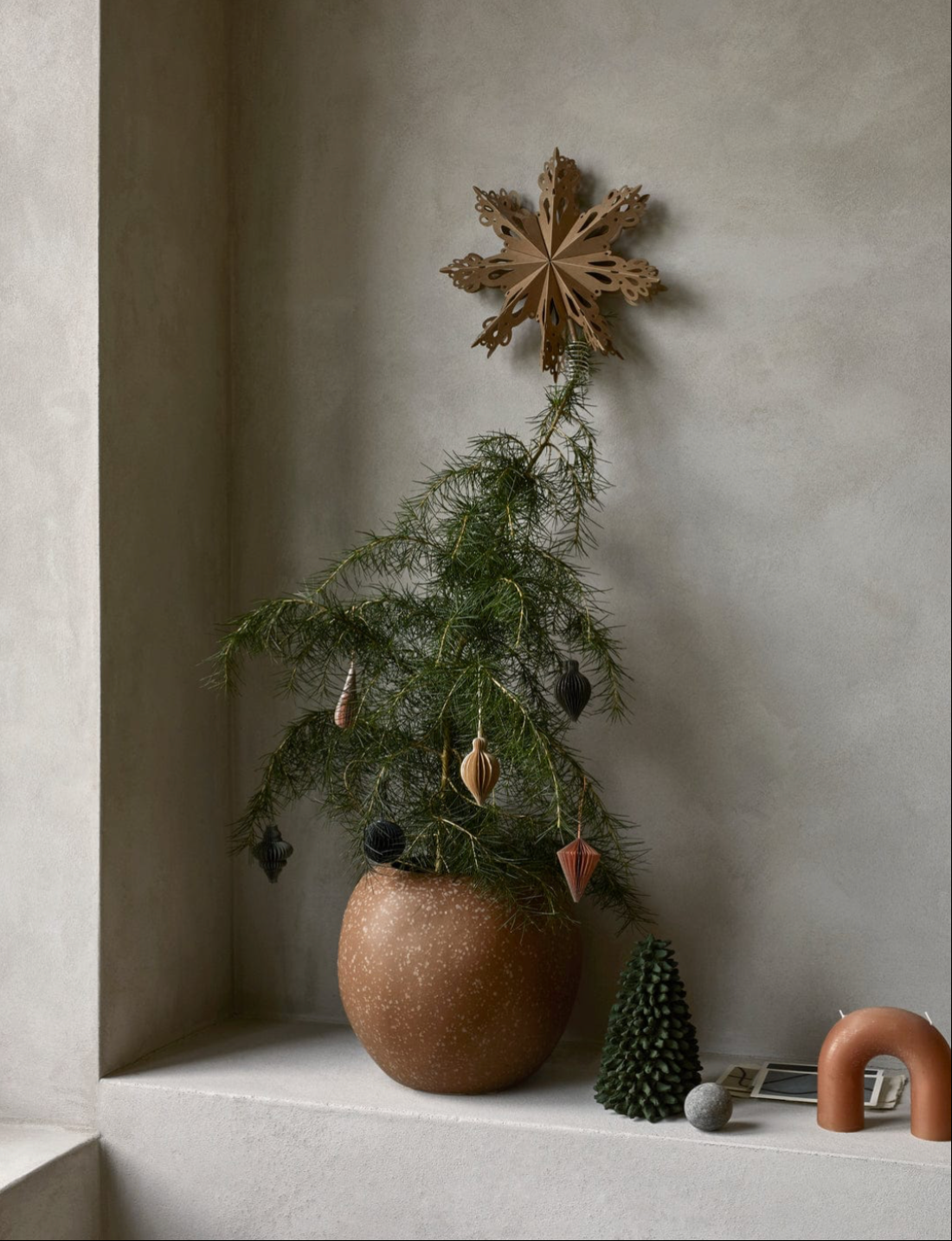 Broste Copenhagen Βάζο APPLE' Κεραμικό Βάζο-Κασπώ Stoneware Καφέ Liquer H34,5 Ø41 cm Broste Copenhagen