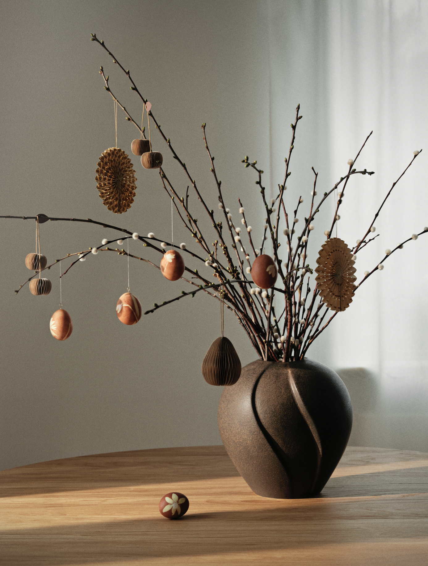 Broste Copenhagen Βάζο Βάζο Leda Κεραμικό Αντικέ Καφέ H15 Ø15cm Broste Copenhagen