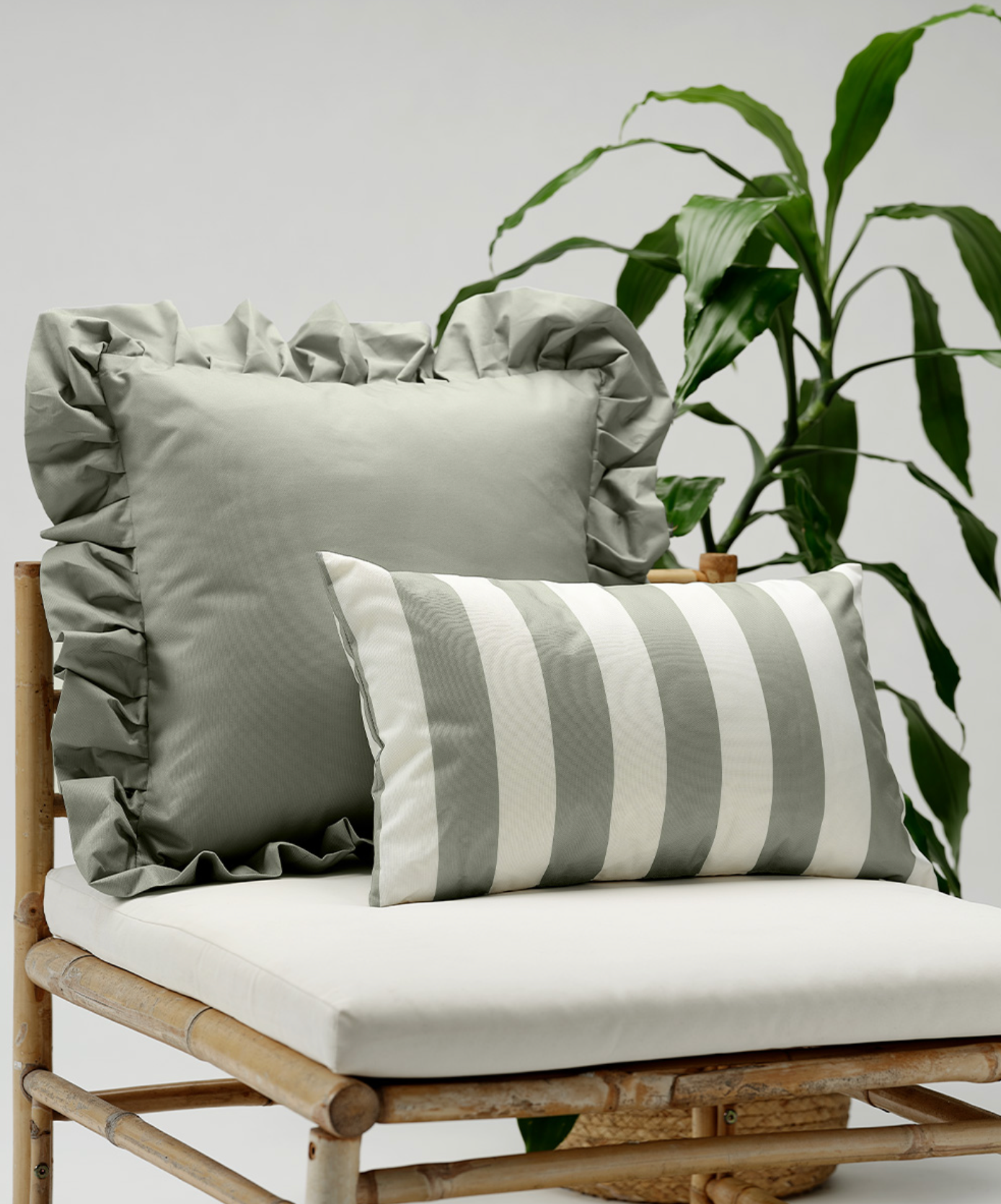 GARDEN GLORY Μαξιλάρι Μαξιλάρι Κήπου Stripe Πράσινο/ Μπεζ H30 x W50cm 100% OEKO-TEX Polyester Garden Glory