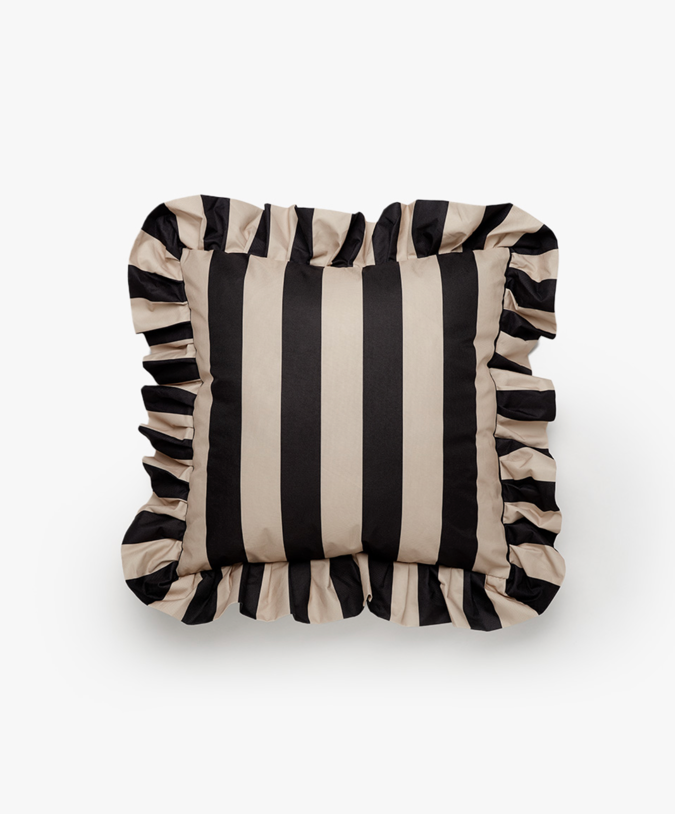 GARDEN GLORY Μαξιλάρι Μαξιλάρι Κήπου Ruffle Μαύρο/Μπεζ H45 x W45cm 100% OEKO-TEX Polyester Garden Glory