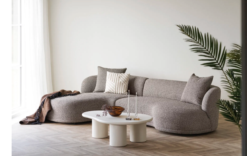 HOUSE NORDIC Coffee Table Palmera Coffee Table Light Γκρι W80xL120xΗ35 cm Ξύλο Με Όψη Τσιμέντου NORDIC HOUSE