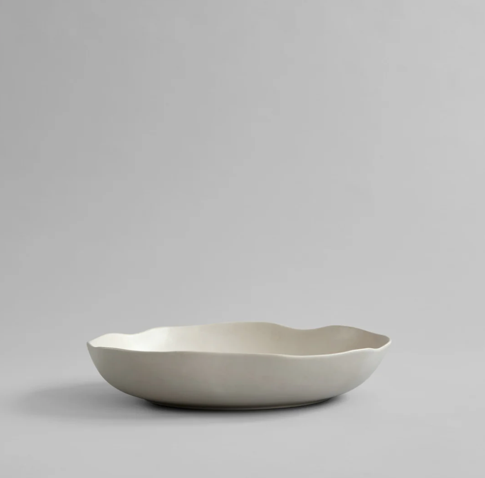 101 COPENHAGEN Διακοσμητικός Δίσκος Πιατέλα Native Tray, Hexa Κεραμικό Άσπρο Birch H9,5cm x W 44,5 cm x L45 cm 101 COPENHAGEN