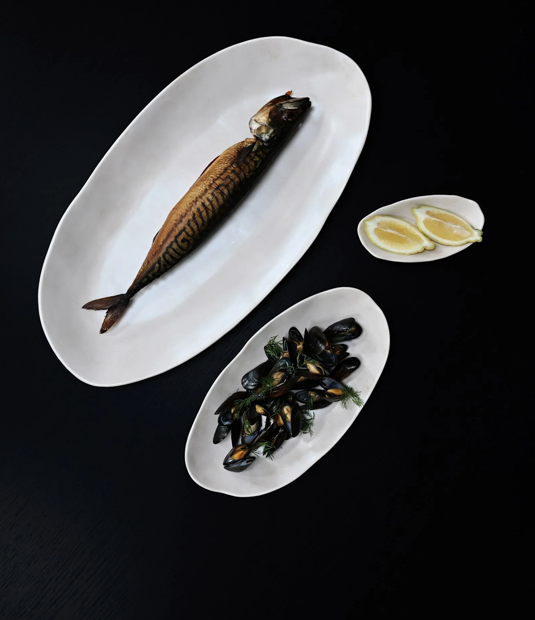 101 COPENHAGEN Διακοσμητικός Δίσκος Πιατέλα Native Oval Tray, Big Κεραμικό Άσπρο Birch H4cm x W26cm x L50 cm 101 COPENHAGEN