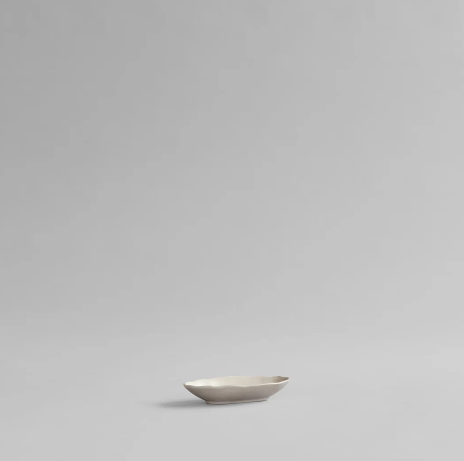 101 COPENHAGEN Διακοσμητικός Δίσκος Πιατέλα Native Oval Tray, Petit Set Of 2 Stoneware Άσπρο Birch L15/ W8/H3 cm 101 COPENHAGEN