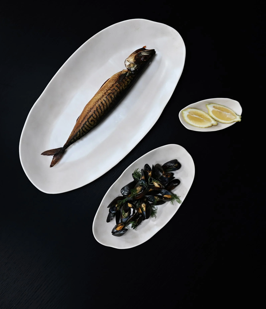 101 COPENHAGEN Διακοσμητικός Δίσκος Πιατέλα Native Oval Tray, Petit Set Of 2 Stoneware Άσπρο Birch L15/ W8/H3 cm 101 COPENHAGEN
