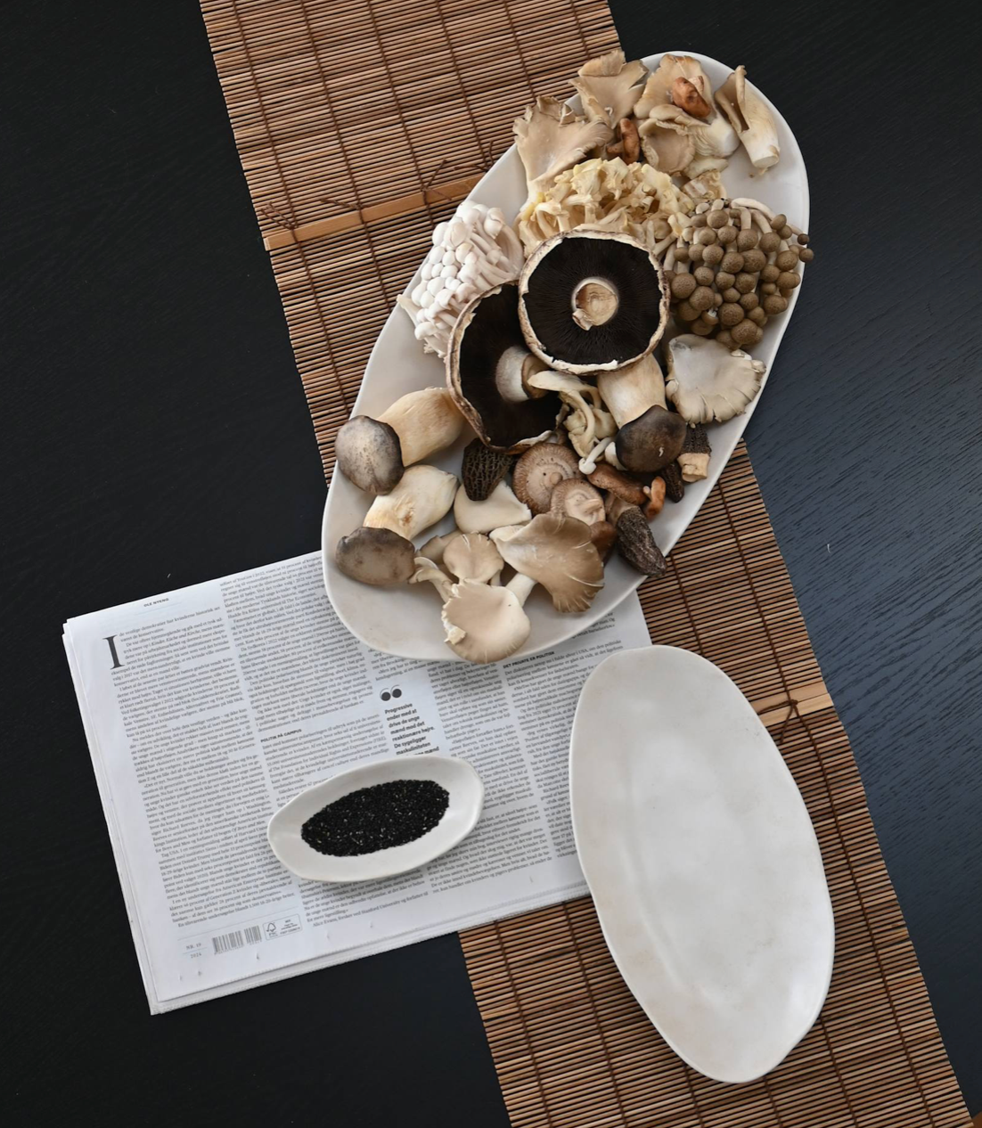 101 COPENHAGEN Διακοσμητικός Δίσκος Πιατέλα Native Oval Tray, Medio Stoneware Άσπρο Birch L30/ W16/ H3,5 cm 101 COPENHAGEN