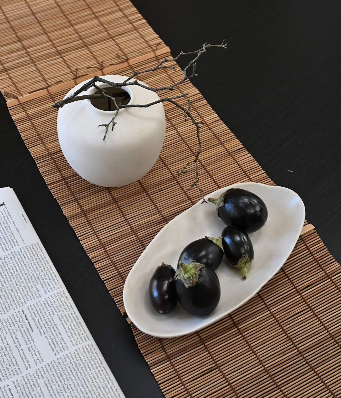 101 COPENHAGEN Διακοσμητικός Δίσκος Πιατέλα Native Oval Tray, Medio Stoneware Άσπρο Birch L30/ W16/ H3,5 cm 101 COPENHAGEN