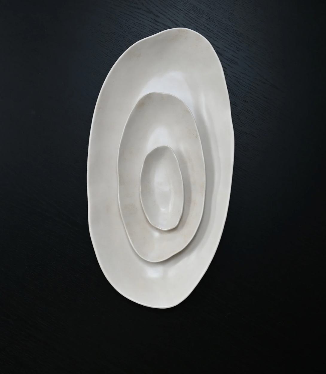 101 COPENHAGEN Διακοσμητικός Δίσκος Πιατέλα Native Oval Tray, Medio Stoneware Άσπρο Birch L30/ W16/ H3,5 cm 101 COPENHAGEN
