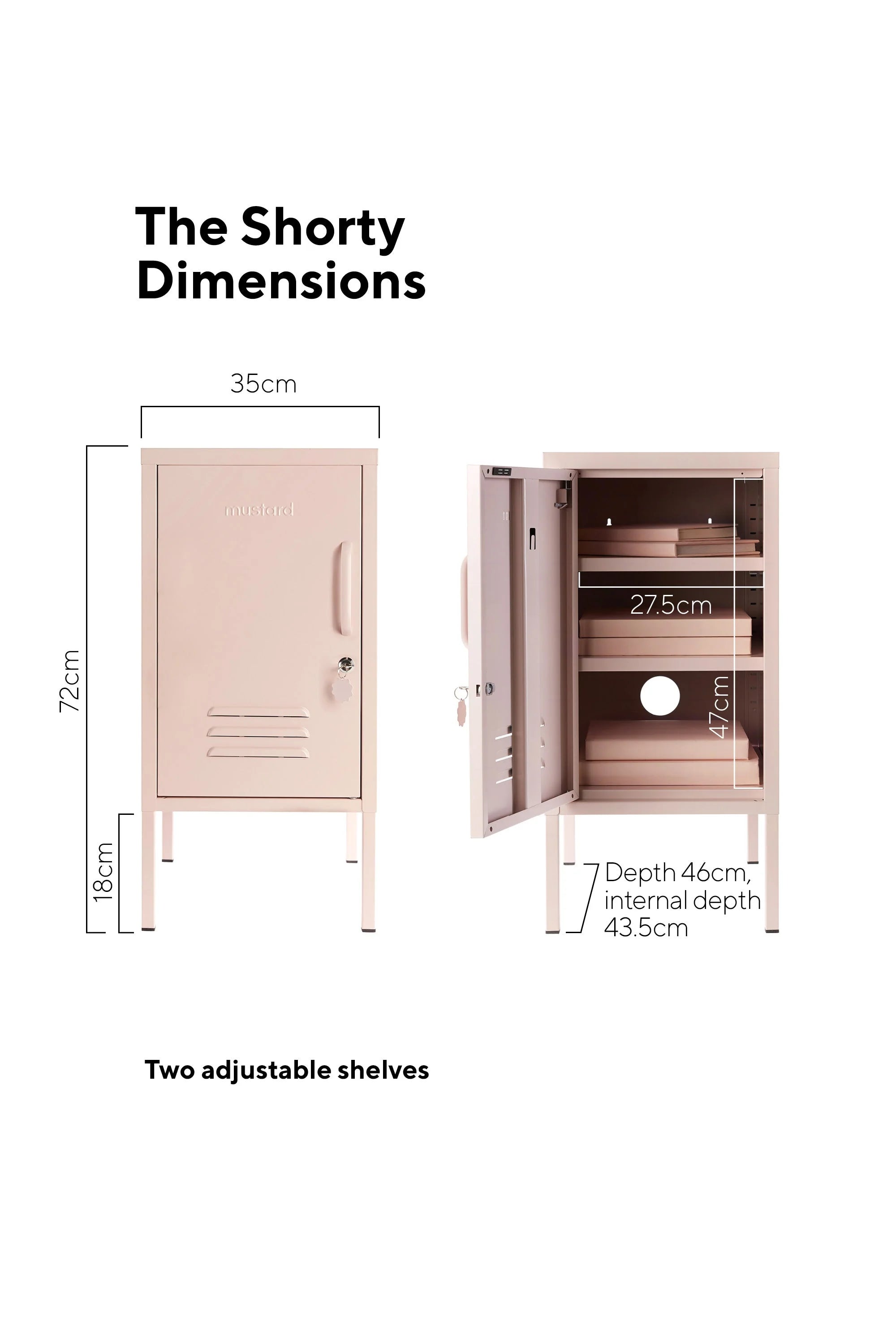 Mustard Ντουλάπι Μεταλλικό ντουλάπι Locker The Shorty in Blush Χάλυβα Ροζ H72xW35xD46cm Mustard