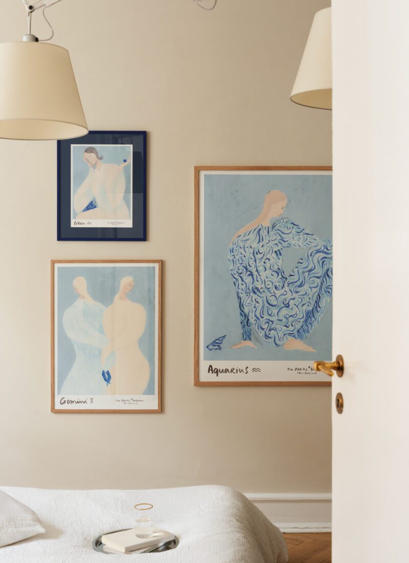 THE POSTER CLUB Poster Πόστερ Libra - Μπεζ Γαλάζιο 30 x 40 cm THE POSTER CLUB