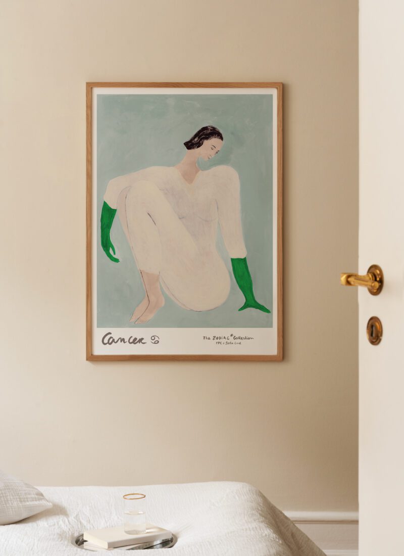 THE POSTER CLUB Poster Πόστερ Cancer - Γαλάζιο Μπεζ Πράσινο 30 x 40 cm THE POSTER CLUB