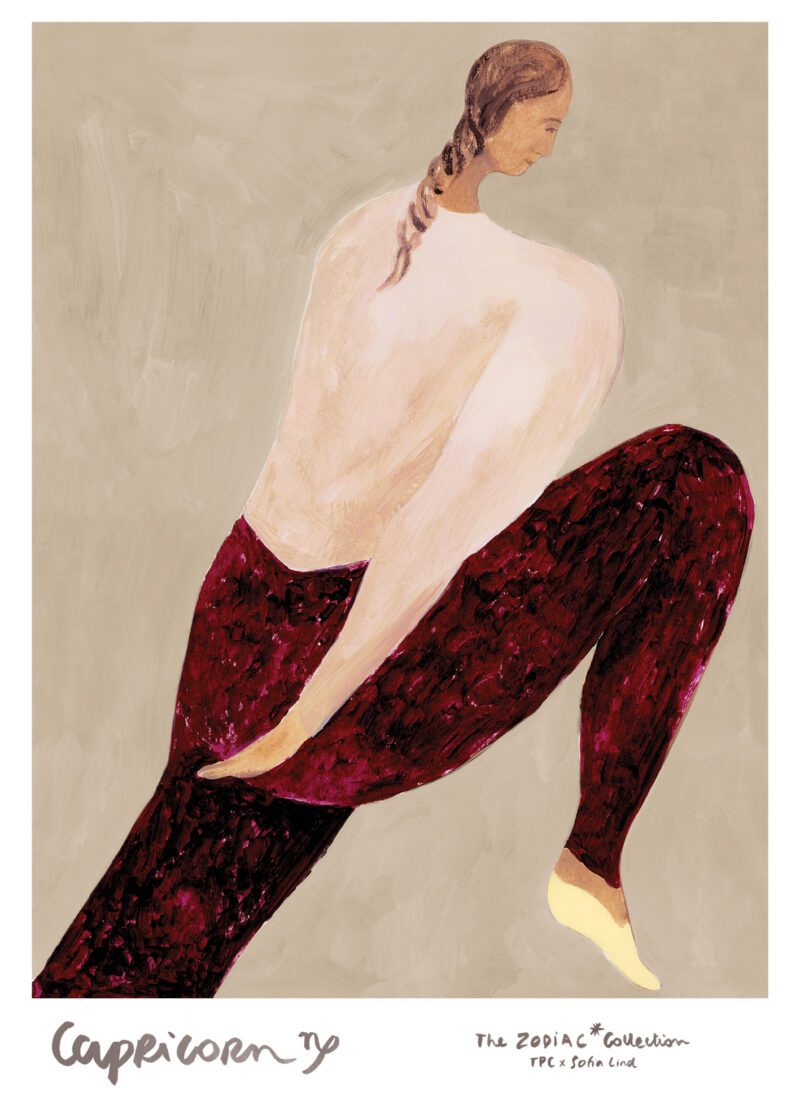 THE POSTER CLUB Poster Πόστερ Capricorn - Κόκκινο Μπεζ 30 x 40 cm THE POSTER CLUB