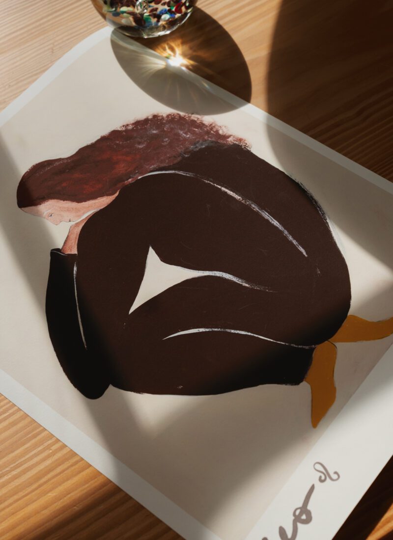 THE POSTER CLUB Poster Πόστερ Leo - Μαύρο Μπεζ Καφέ 30 x 40 cm THE POSTER CLUB