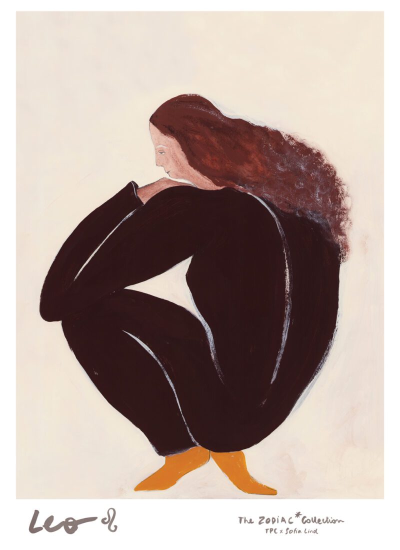 THE POSTER CLUB Poster Πόστερ Leo - Μαύρο Μπεζ Καφέ 50 x 70 cm THE POSTER CLUB