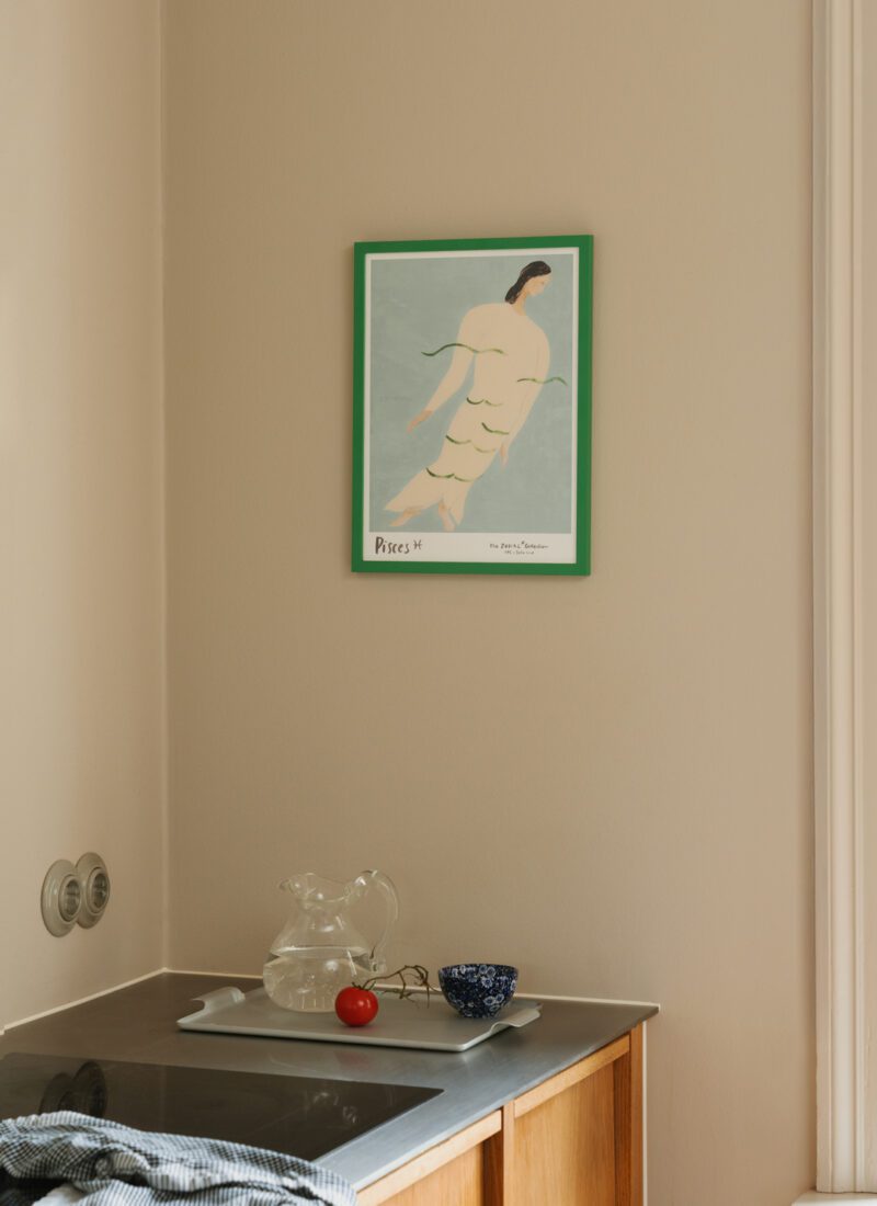 THE POSTER CLUB Poster Πόστερ Pisces - Μπεζ Γαλάζιο Πράσινο 30 x 40 cm THE POSTER CLUB