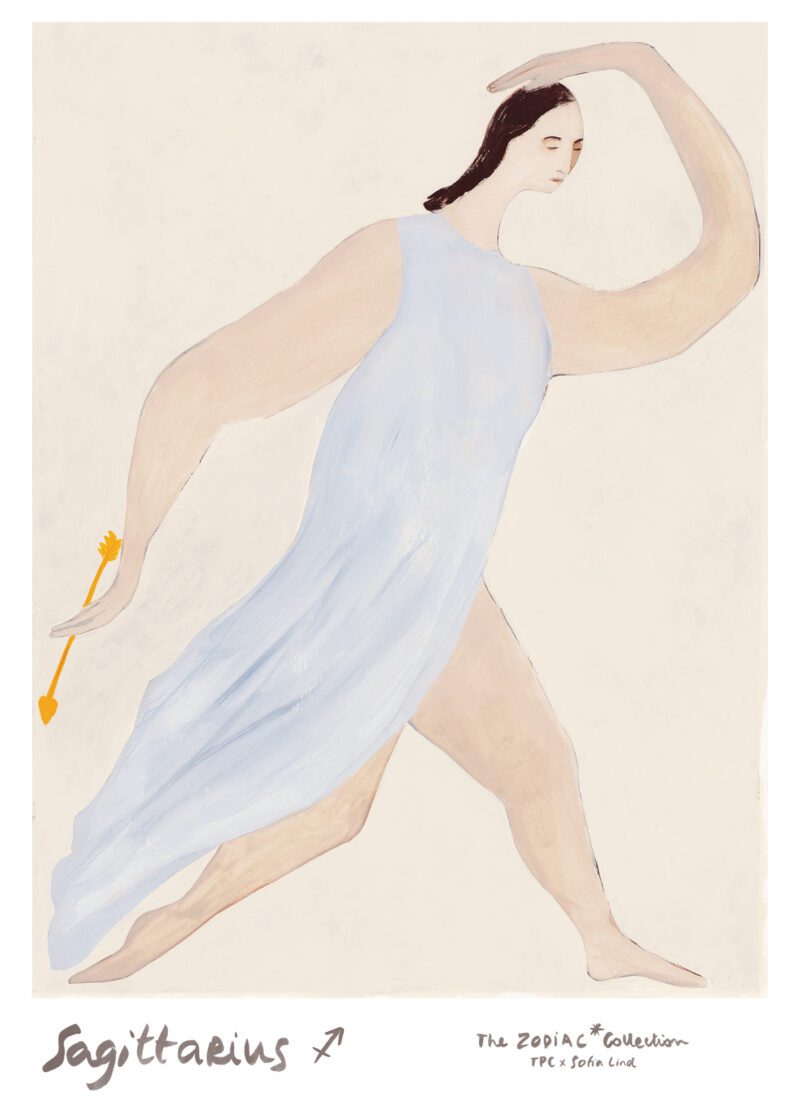 THE POSTER CLUB Poster Πόστερ Sagittarius - Μπεζ Γαλάζιο 30 x 40 cm THE POSTER CLUB