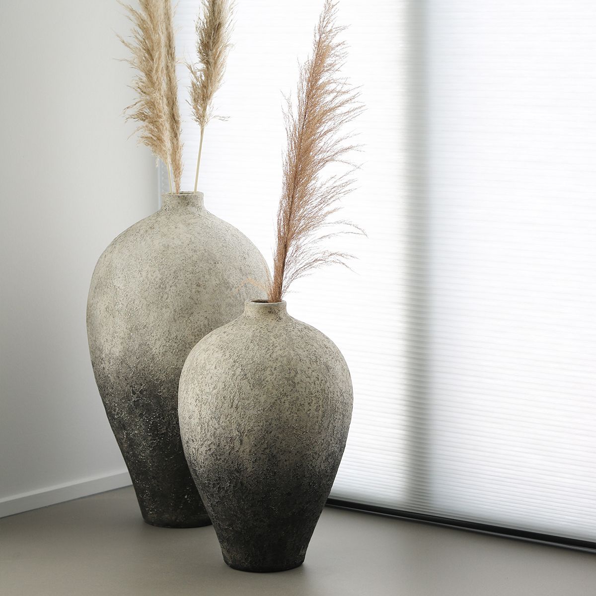 MUUBS Βάζο Βάζο JAR Story 60 Grey /Υπόλευκο Τερακότα Ø39XH60 cm MUUBS