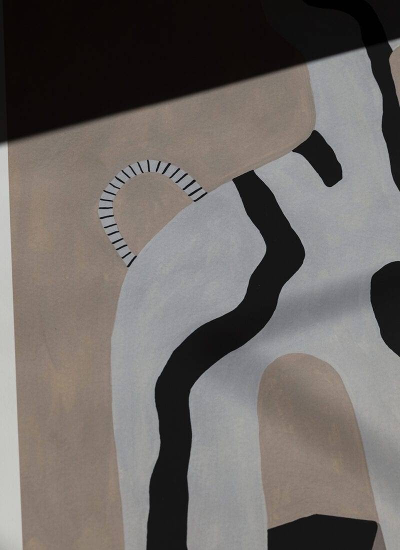 THE POSTER CLUB Poster Πόστερ Veins 01 - Μαύρο Γκρι Μπεζ 50 x 70 cm THE POSTER CLUB