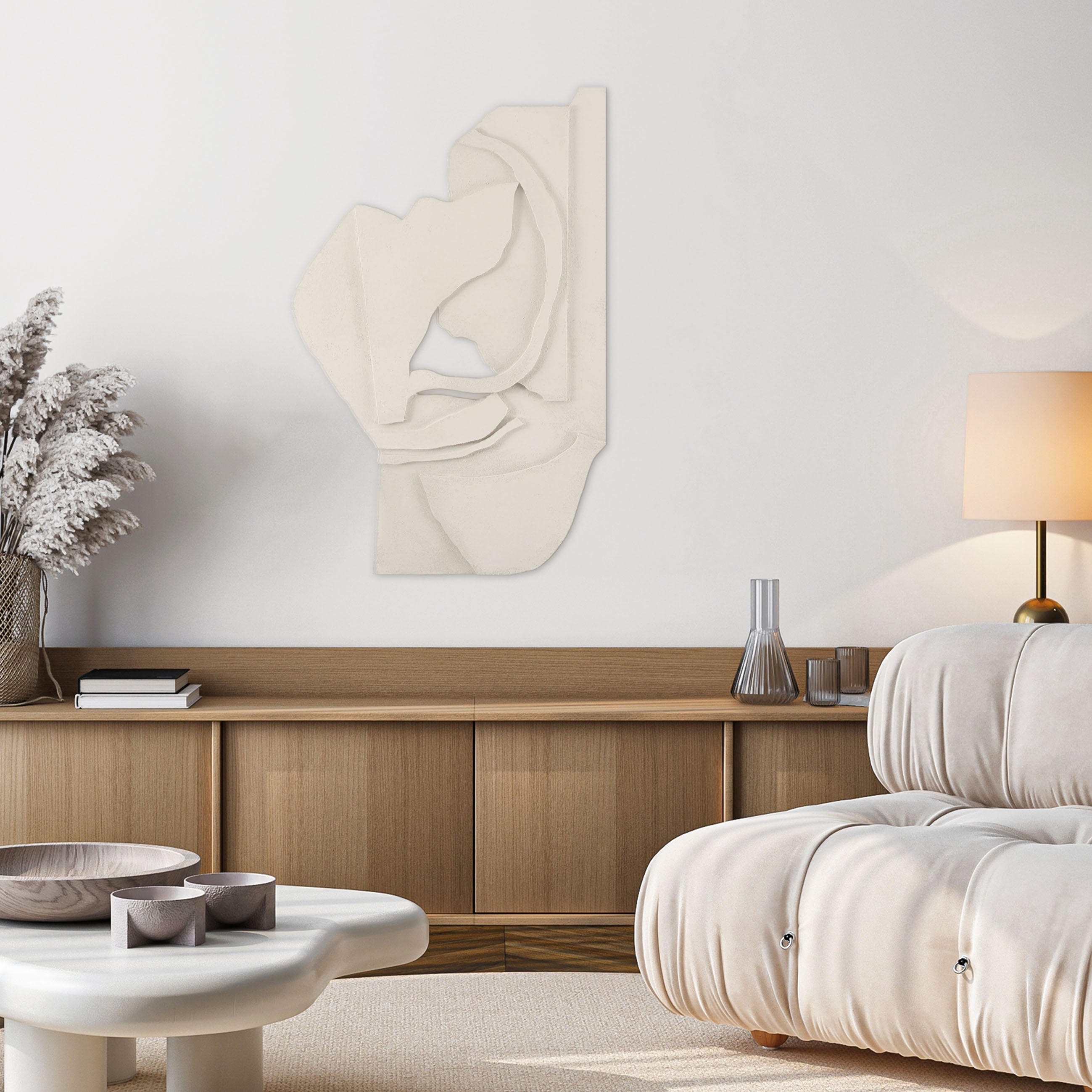 Έργο Τέχνης Pale Form Unika - Μπεζ Τσόχα W64 x H99 cm MALERIFABRIKKEN