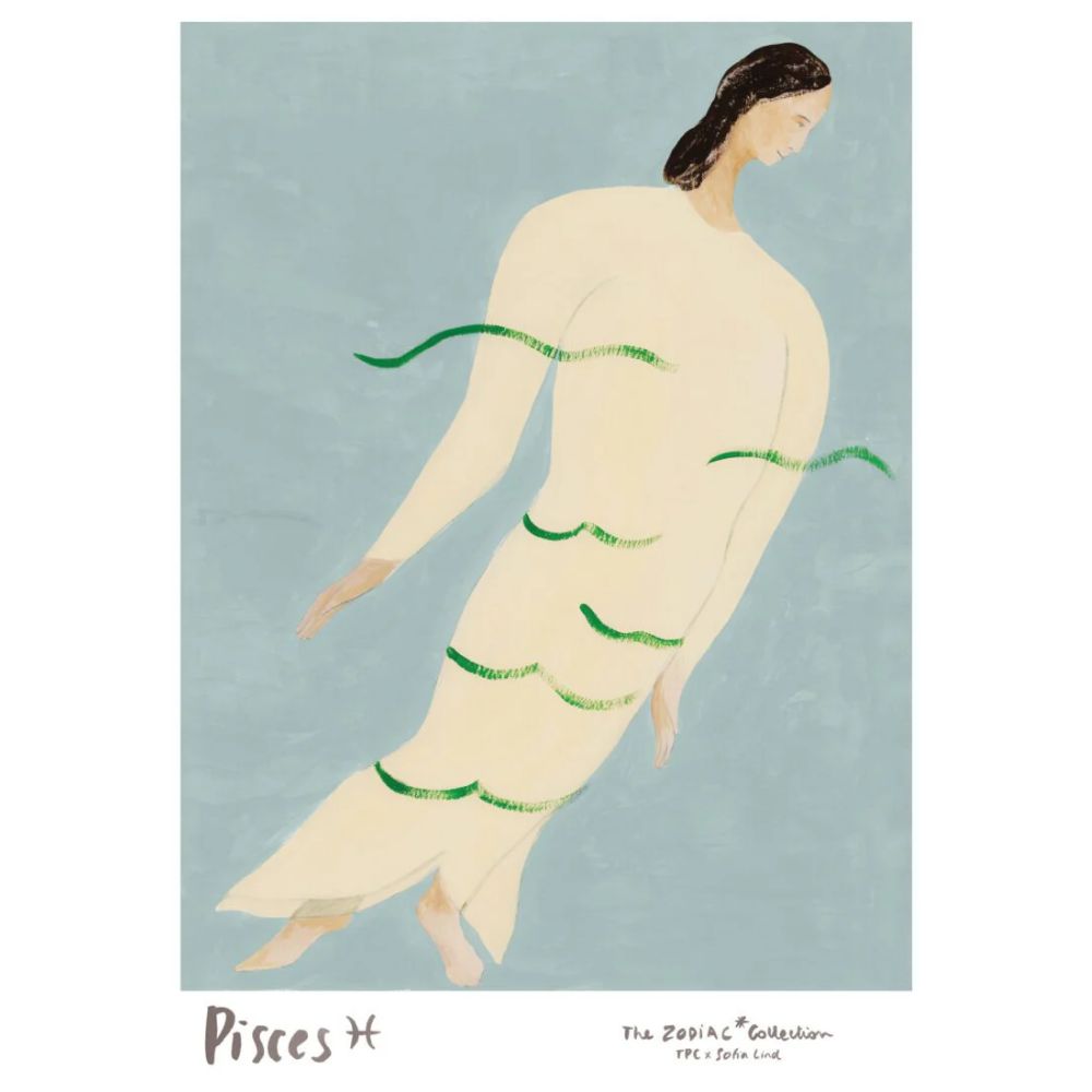 Πόστερ Pisces - Sofia Lind Μπεζ Γαλάζιο Πράσινο 50 x 70 cm THE POSTER CLUB