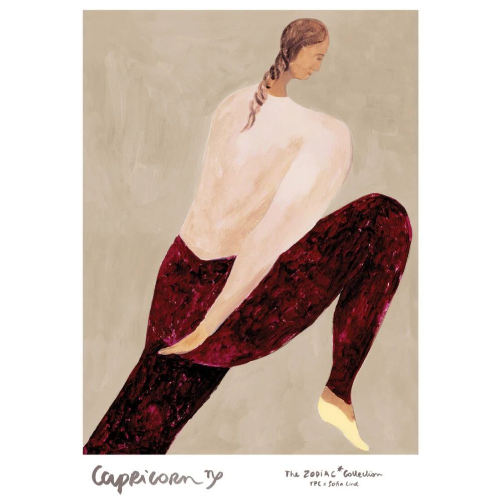 Πόστερ Capricorn - Sofia Lind Κόκκινο Μπεζ 50 x 70 cm THE POSTER CLUB