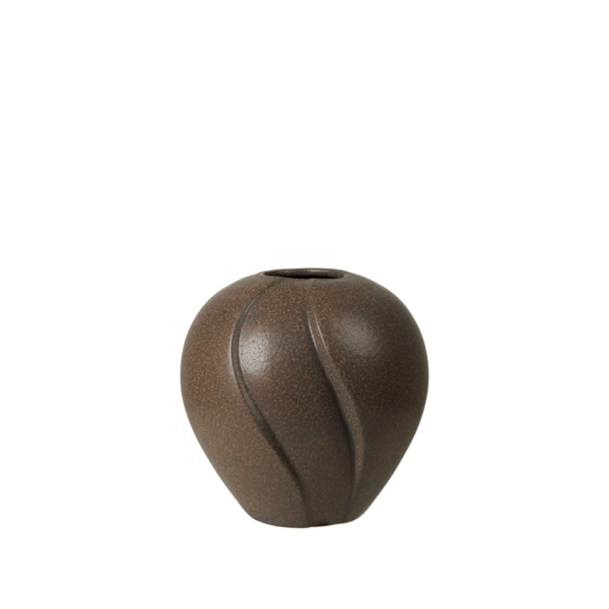 Broste Copenhagen Βάζο Βάζο Leda Κεραμικό Αντικέ Καφέ H15 Ø15cm Broste Copenhagen