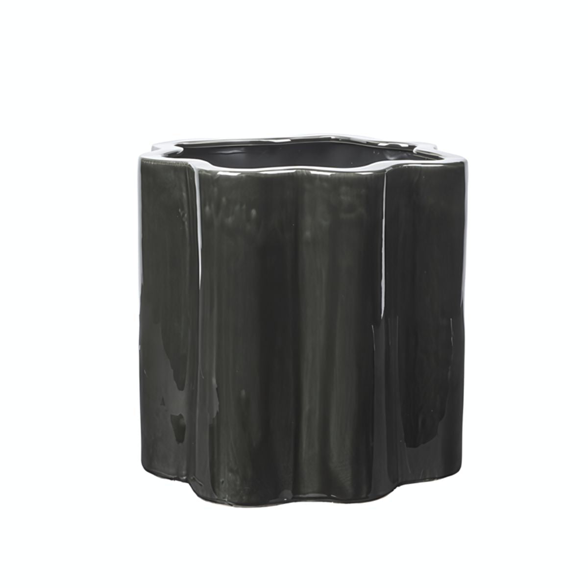 Broste Copenhagen Κασπώ Sonja Κεραμικό Κασπώ Stoneware Σκούρο Πράσινο W36,5xD37,5xH36 cm Broste Copenhagen