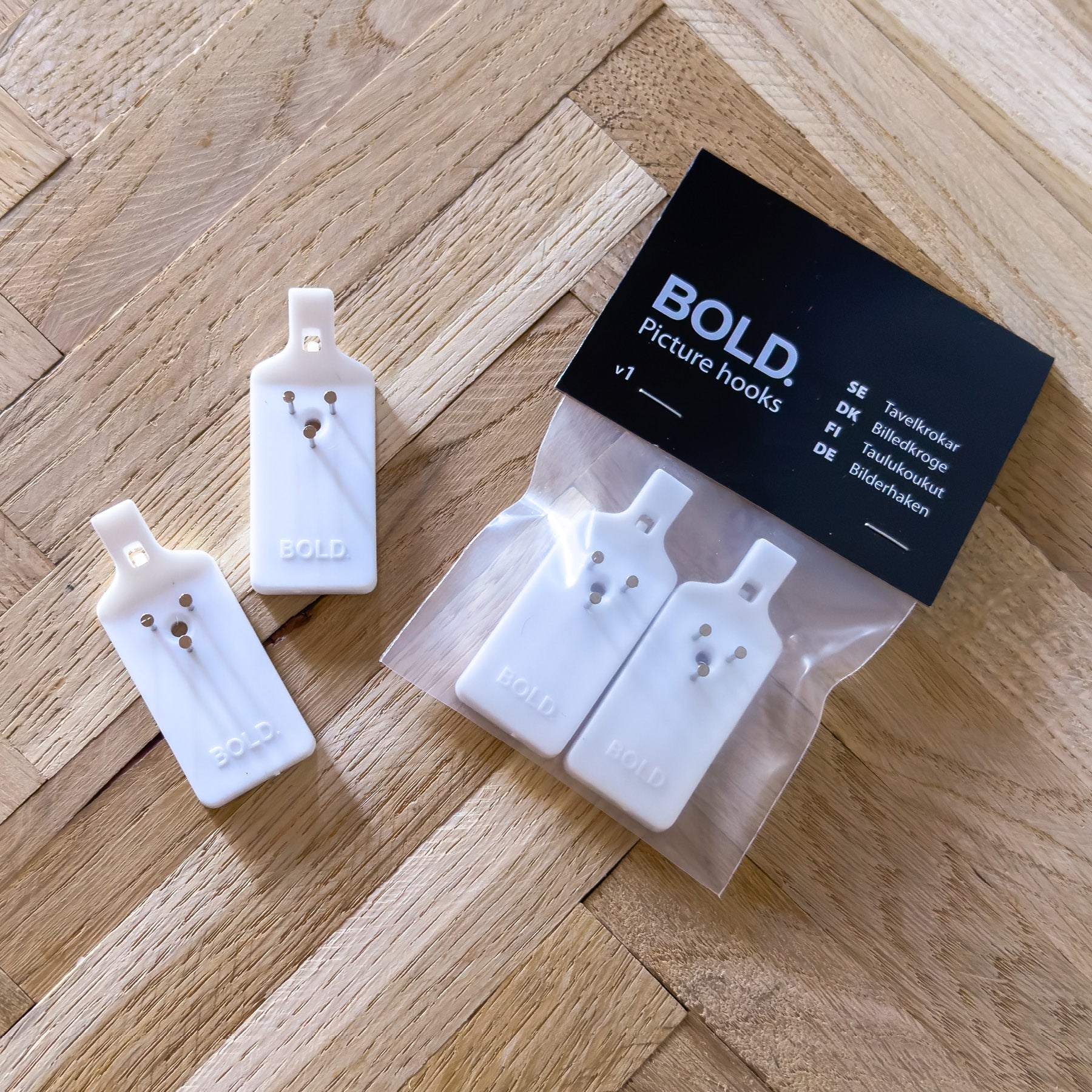 Λευκοί Γάντζοι Τοίχου - Σετ Των 2 τμχ H5.5 x W2.3 cm INCADO