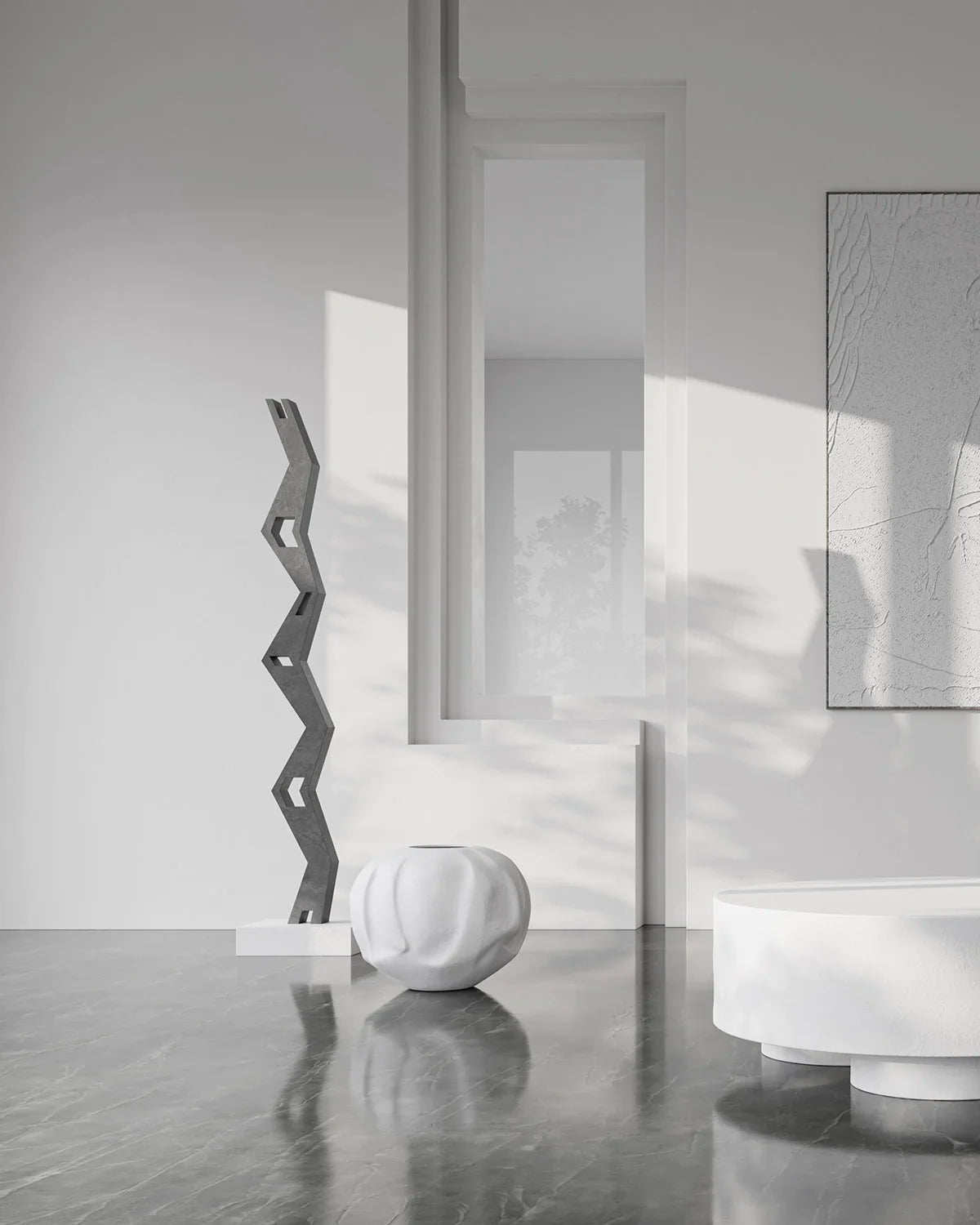 101 COPENHAGEN Βάζο Orimono Vase Big Κεραμικό Διακοσμητικό Βάζο Άσπρο Η40x50x50cm 101 COPENHAGEN