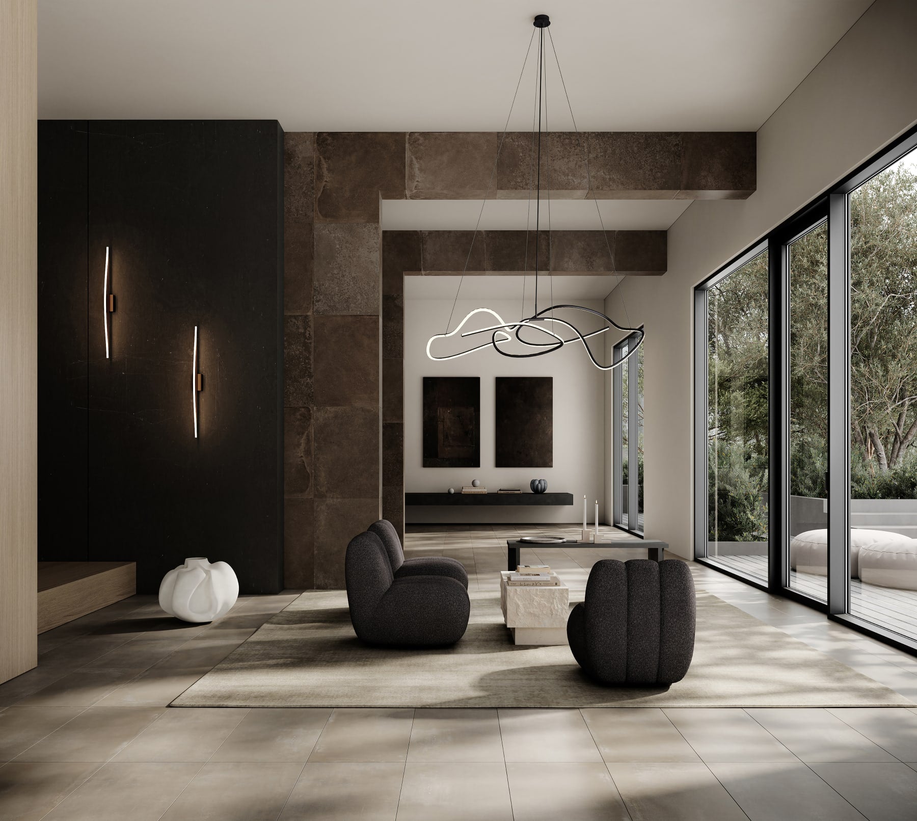 101 COPENHAGEN Πολυθρόνα Πολυθρόνα Toe Chair (A2635) Μπουκλέ Ύφασμα Σκούρο Taupe L70xW80xH72 cm 101 COPENHAGEN