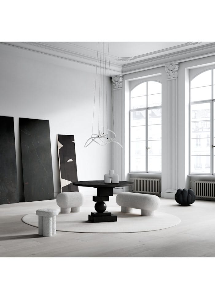 Artist Τραπέζι Φαγητού Ø120 x H81cm - Δρύινη Επιφάνεια Coffee Black Oak / Βάση Σκυρόδεμα 101 Copenhagen
