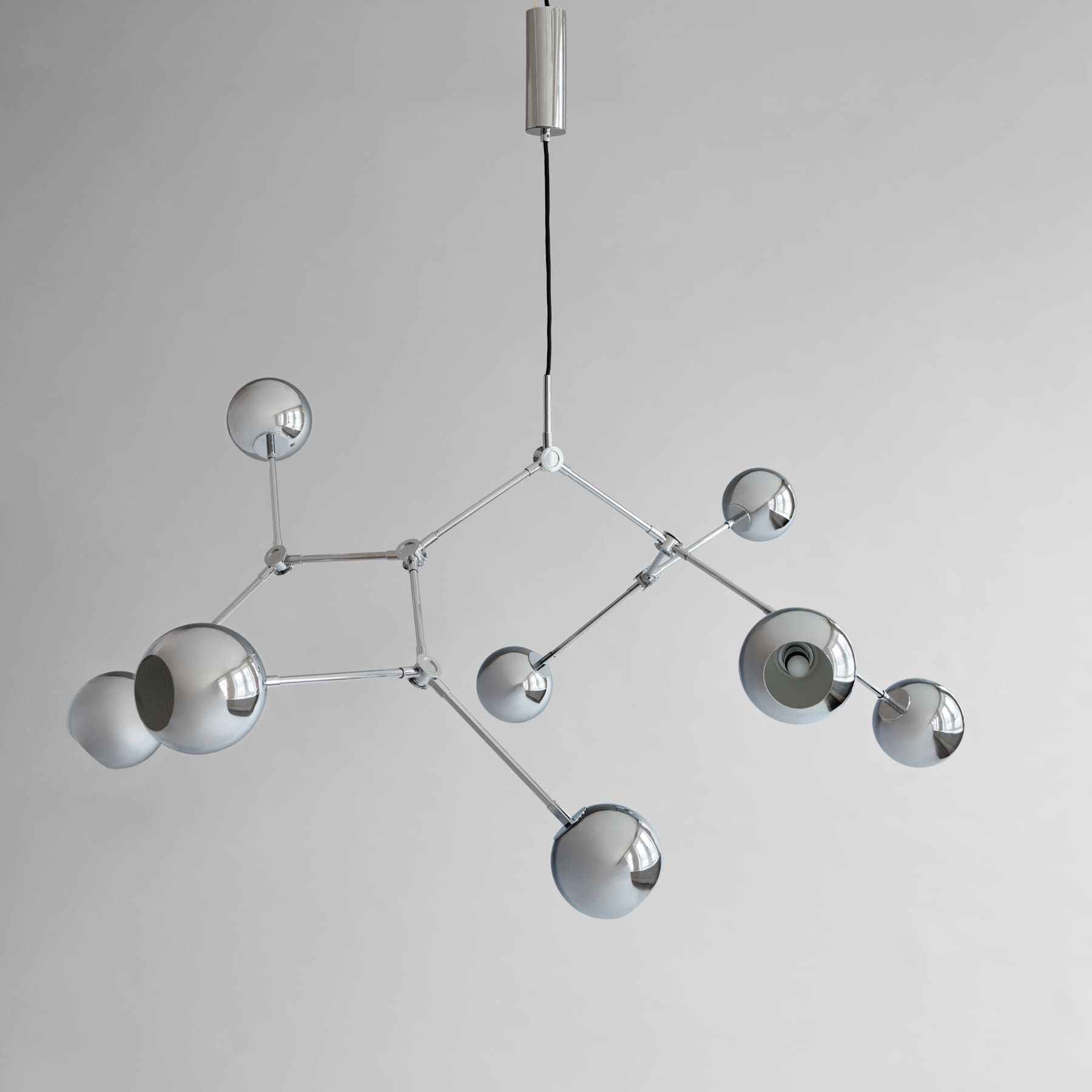 Φωτιστικό οροφής Drop Chandelier Globe - Chrome (5m) Μεταλλικό L150 x W120 x H85 cm 101 COPENHAGEN