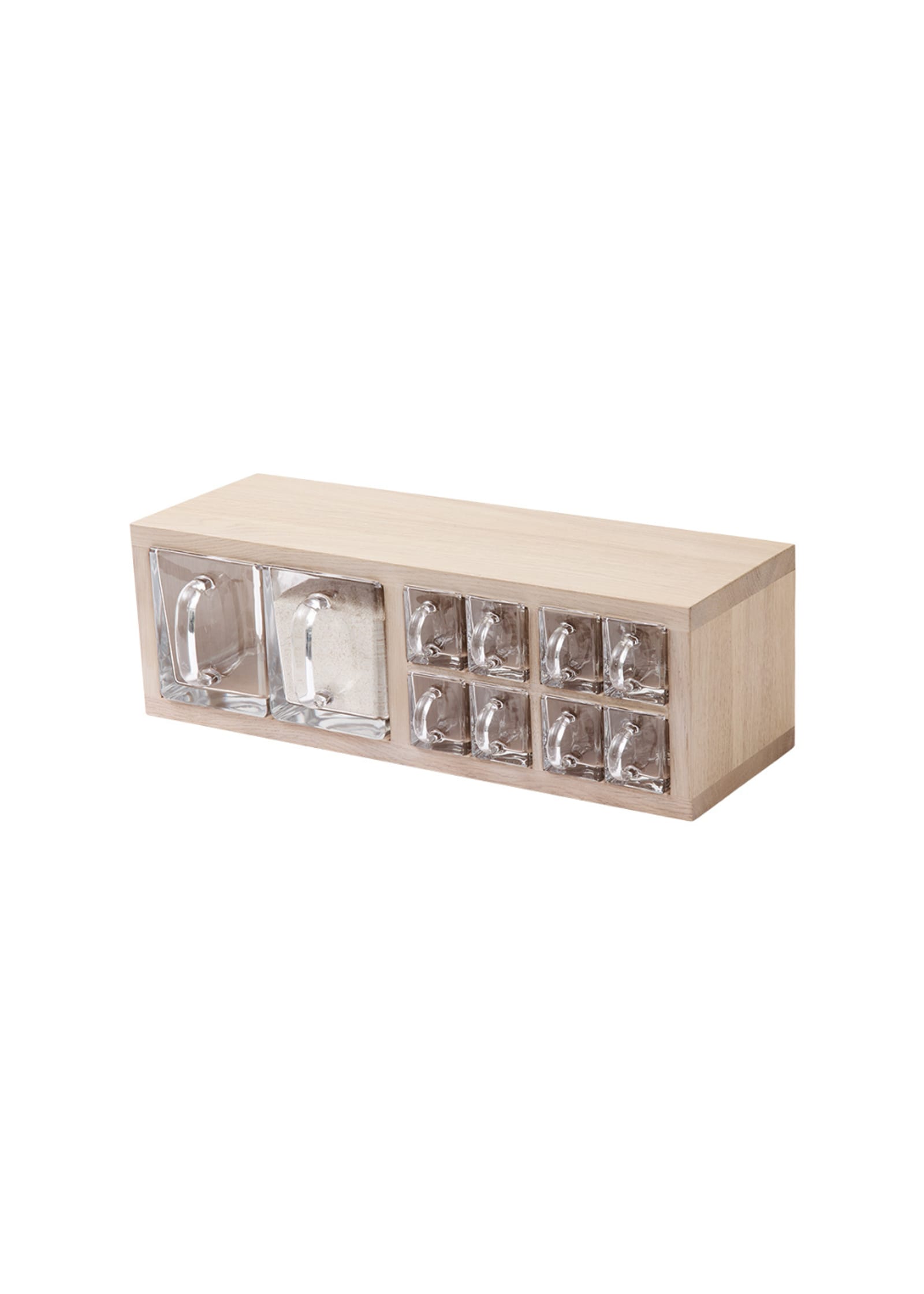ANDERSEN Ράφι Ράφι A-Organizer Shelf 10 Γυάλινα Συρτάρια/Ξύλο Φυσικό Δρυς Ματ W52xL17xH18 cm ANDERSEN FURNITURE