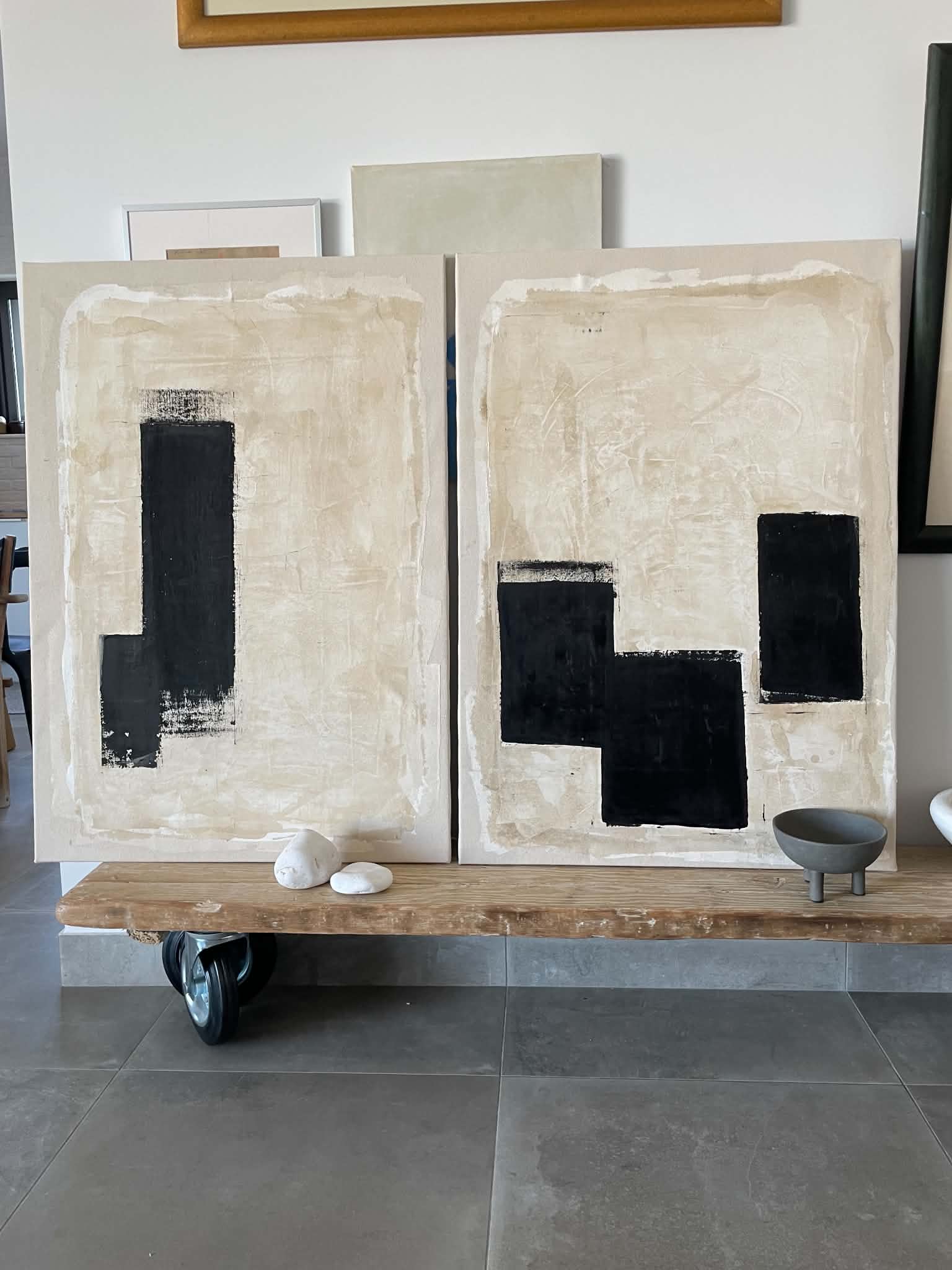 Πίνακας ζωγραφικής Acrylic & Oil Pastel LINES 2 (50x70cm) Hintsdeco