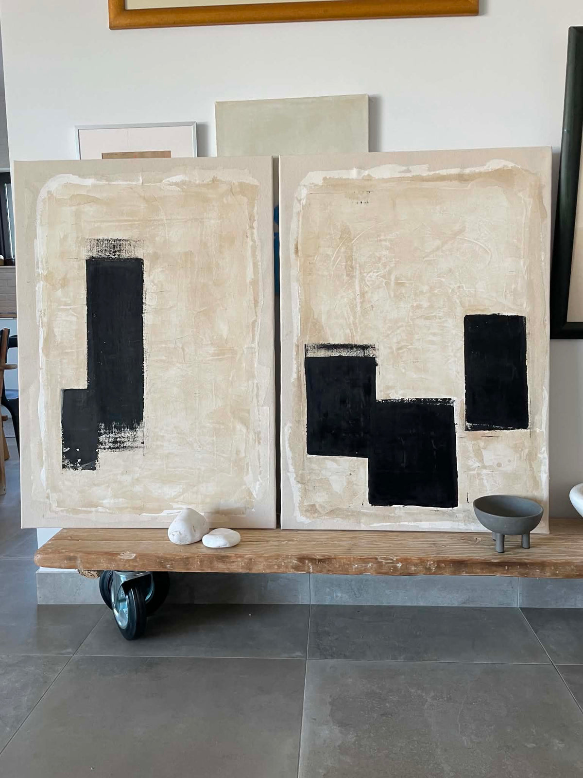 Πίνακας ζωγραφικής Acrylic & Oil Pastel LINES 2 (50x70cm) Hintsdeco