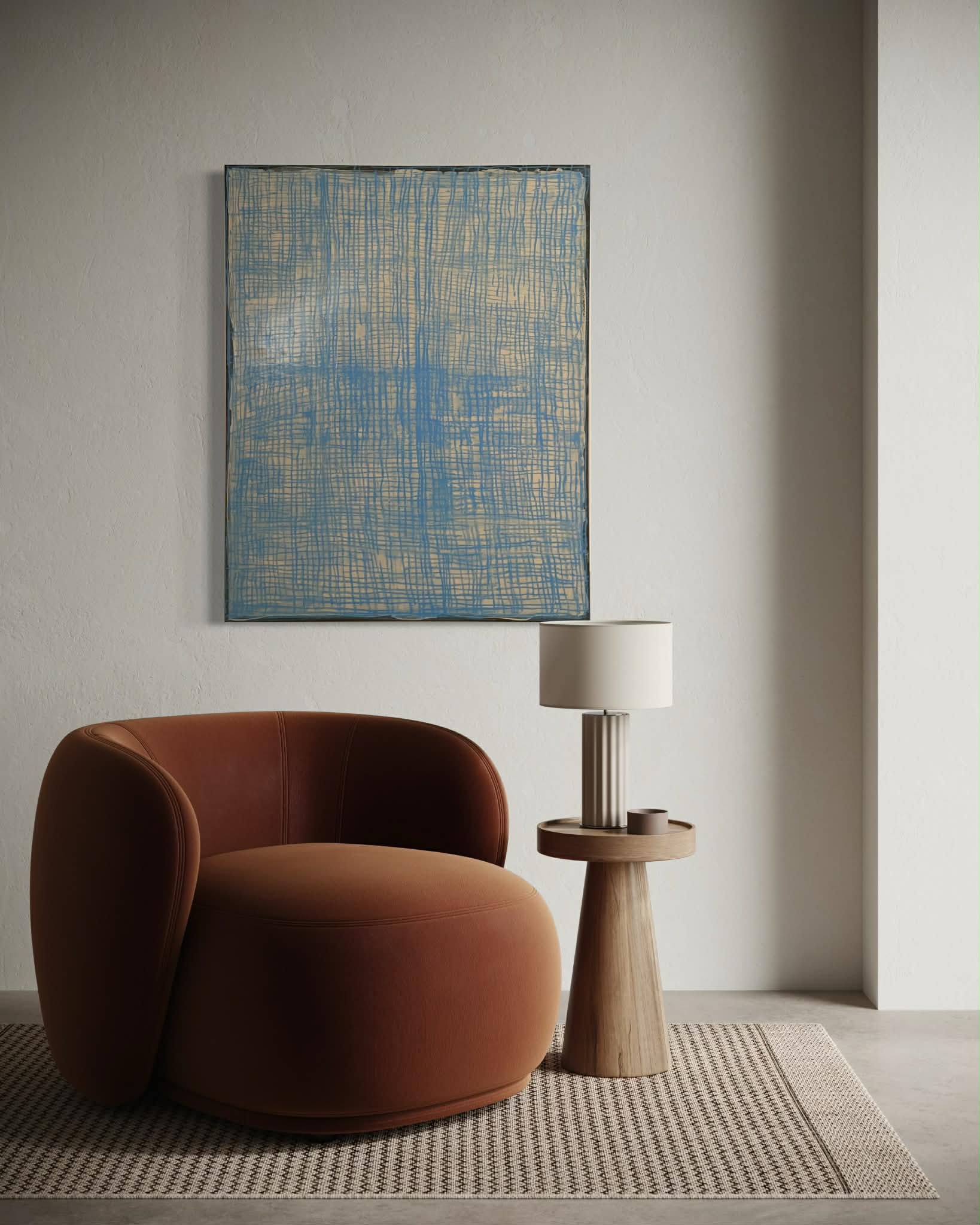 κής Quiet Harmony Acrylic & Oil Pastel in Canvas With Wooden Frame (120x100cm) Hintsdeco