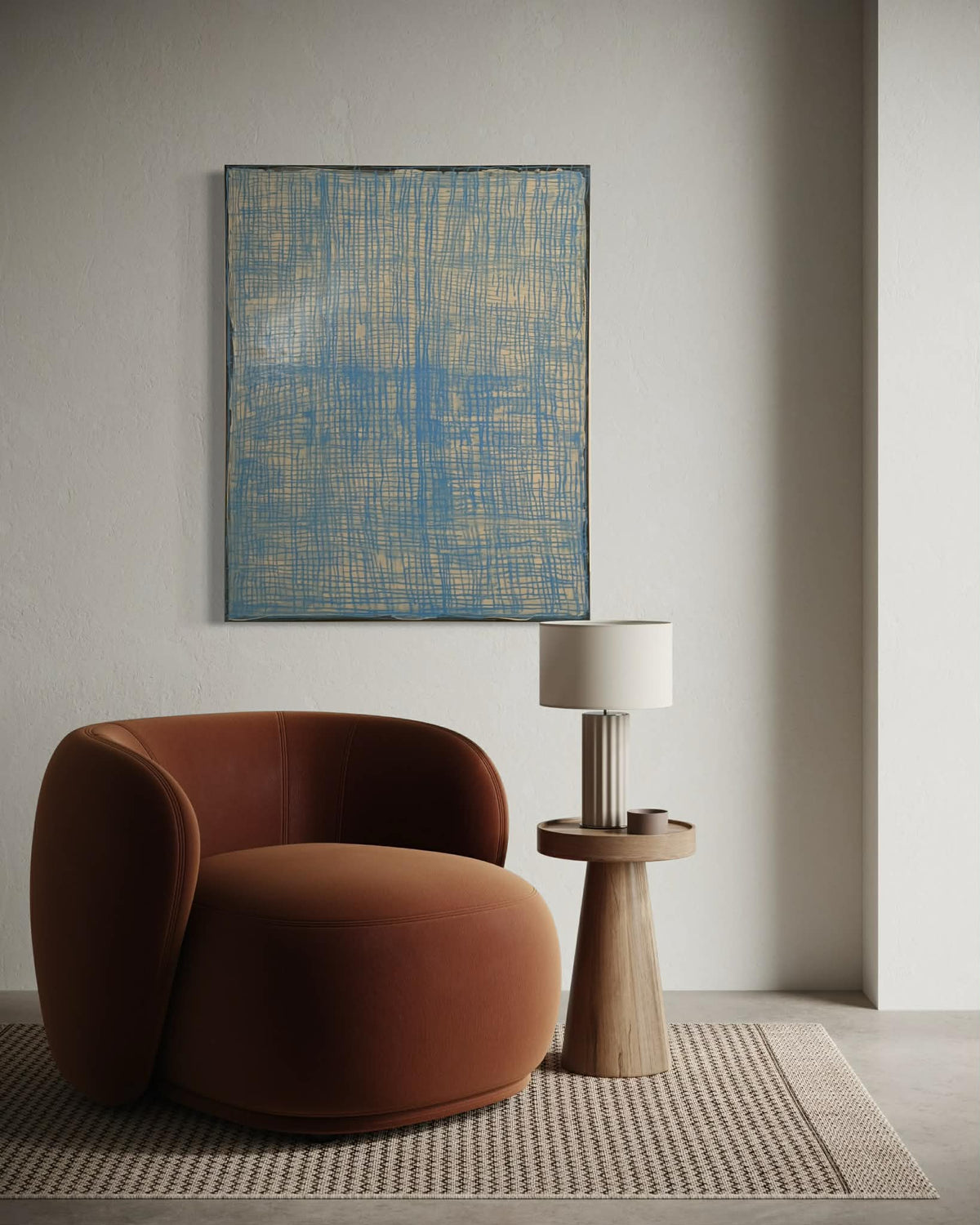 κής Quiet Harmony Acrylic & Oil Pastel in Canvas With Wooden Frame (120x100cm) Hintsdeco