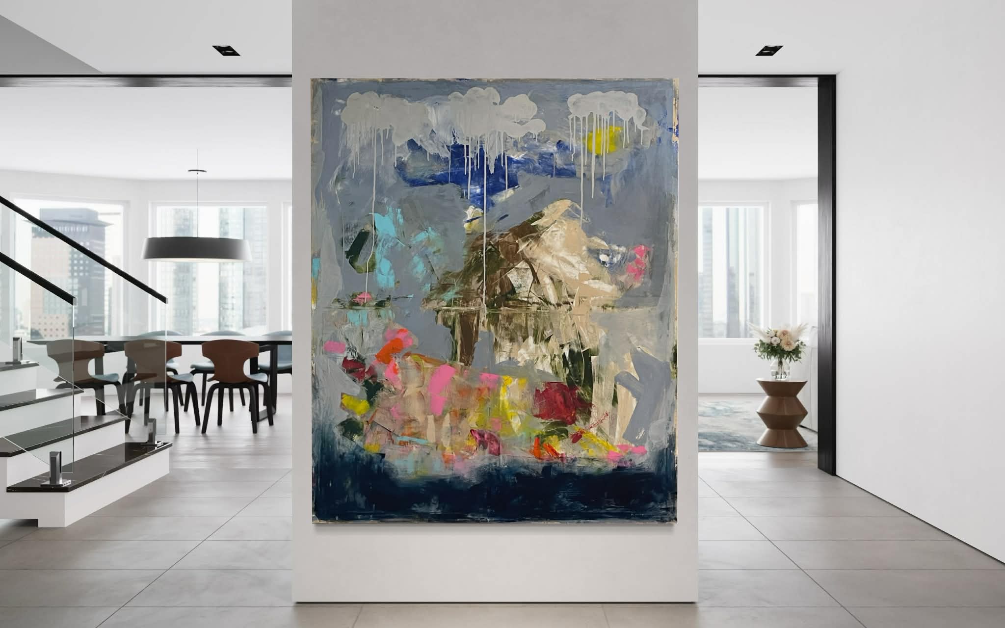 Πίνακας ζωγραφικής 4 Season Acrylic & Oil Pastel, Oil Painting (170x150cm) Hintsdeco