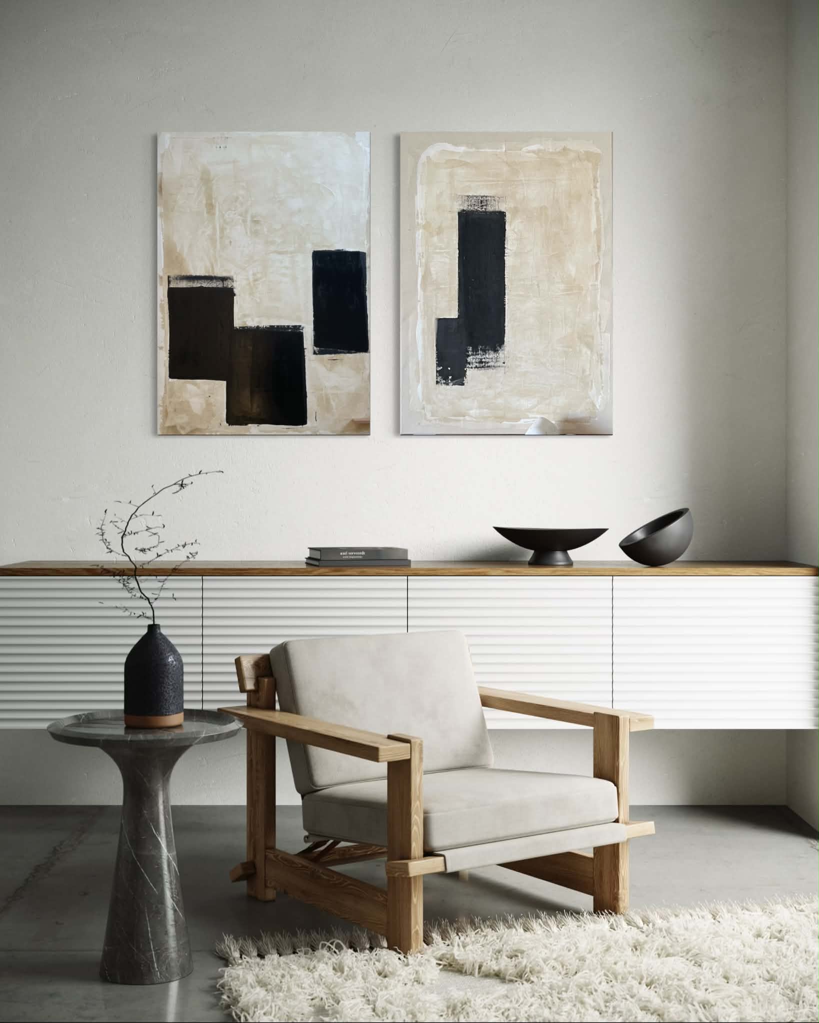 Πίνακας ζωγραφικής Acrylic & Oil Pastel LINES 2 (50x70cm) Hintsdeco